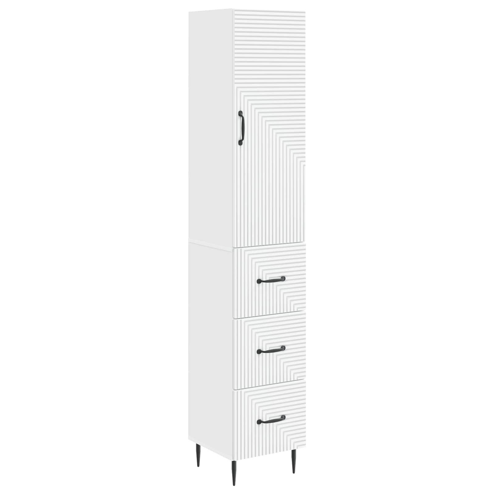 Cabinet Set 2 pcs White 33 x 34.5 x 90 cm Engineered Wood