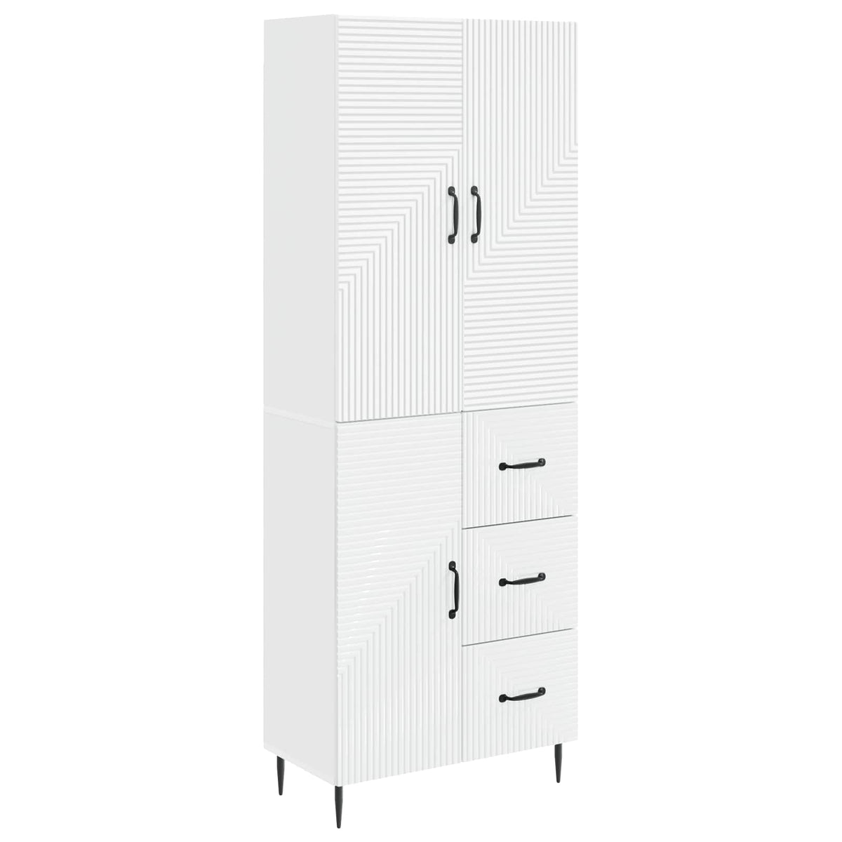 Cabinet Set 2 pcs White 66 x 34.5 x 89.5 cm Engineered Wood