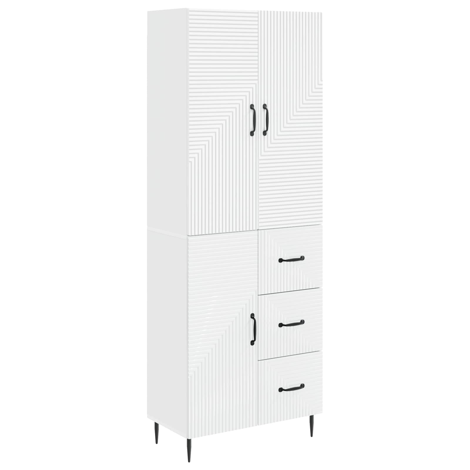 Cabinet Set 2 pcs White 66 x 34.5 x 89.5 cm Engineered Wood