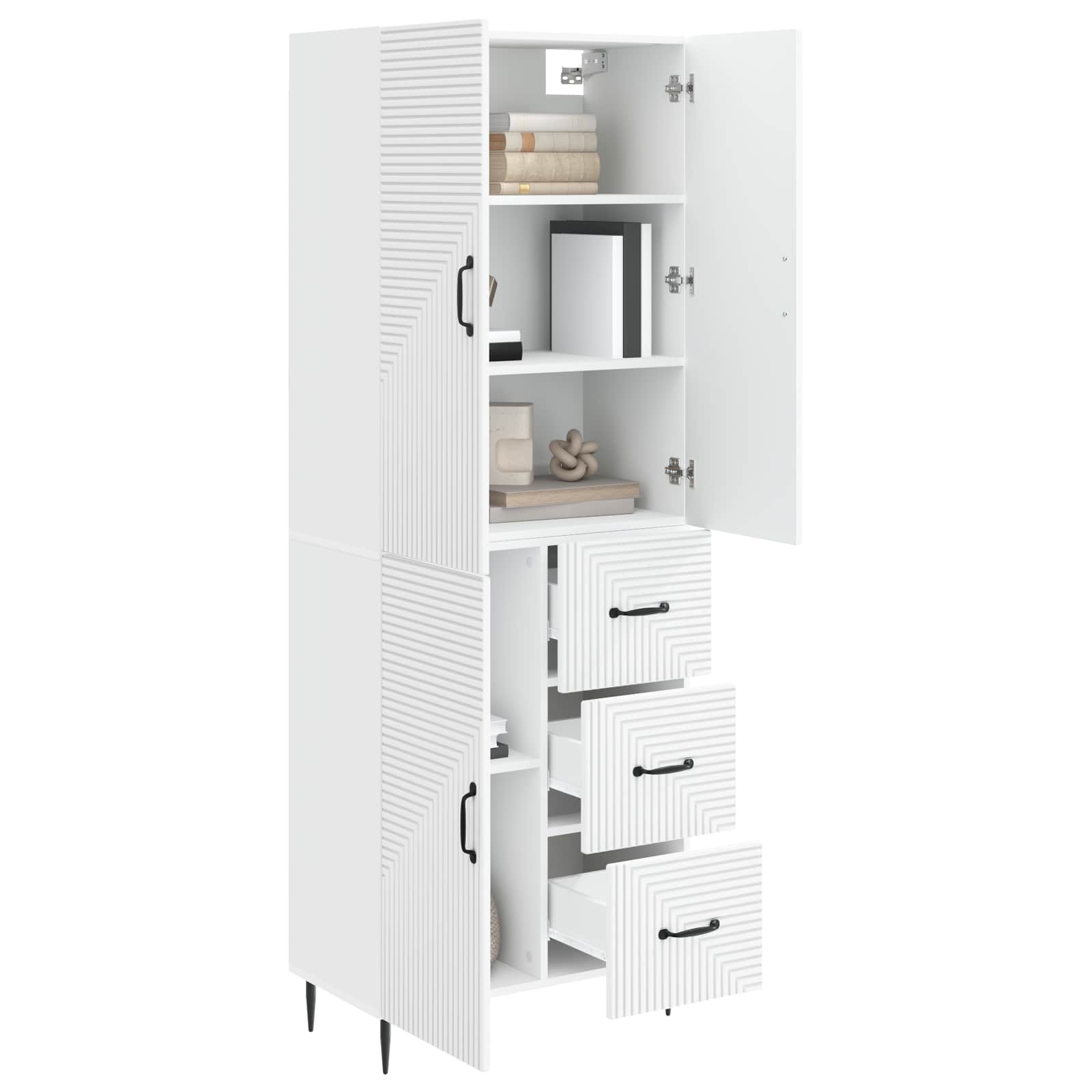 Cabinet Set 2 pcs White 66 x 34.5 x 89.5 cm Engineered Wood