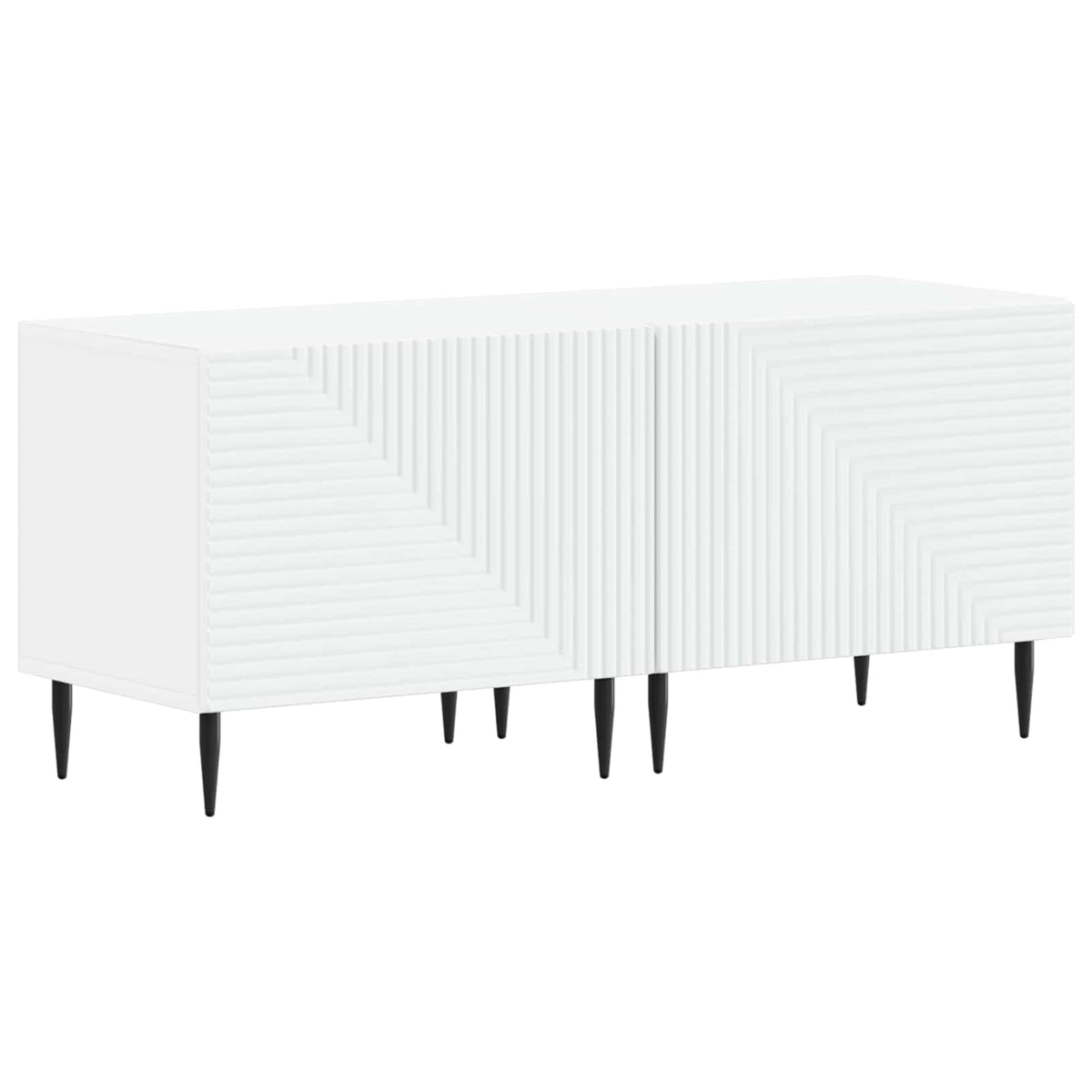 3 Piece LED TV Cabinet White Engineered Wood