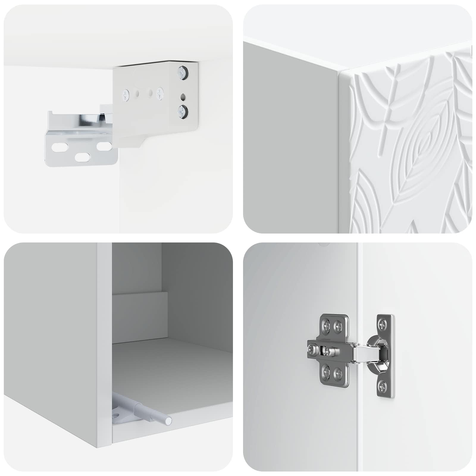 Cabinet Set 2 pcs White Engineered Wood