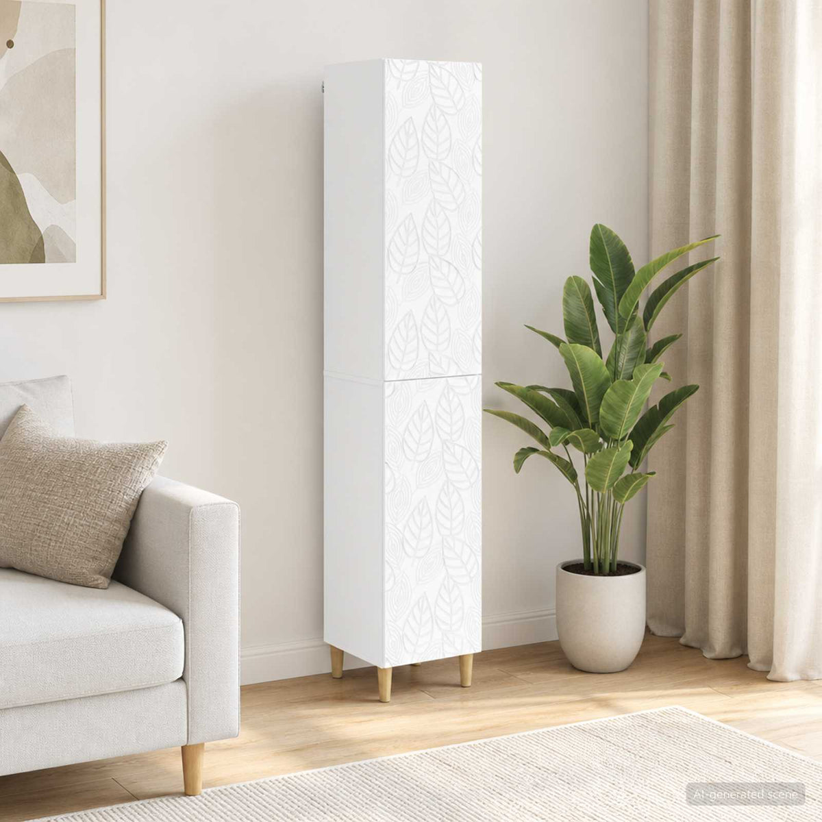 Cabinet Set 2 pcs White Engineered Wood