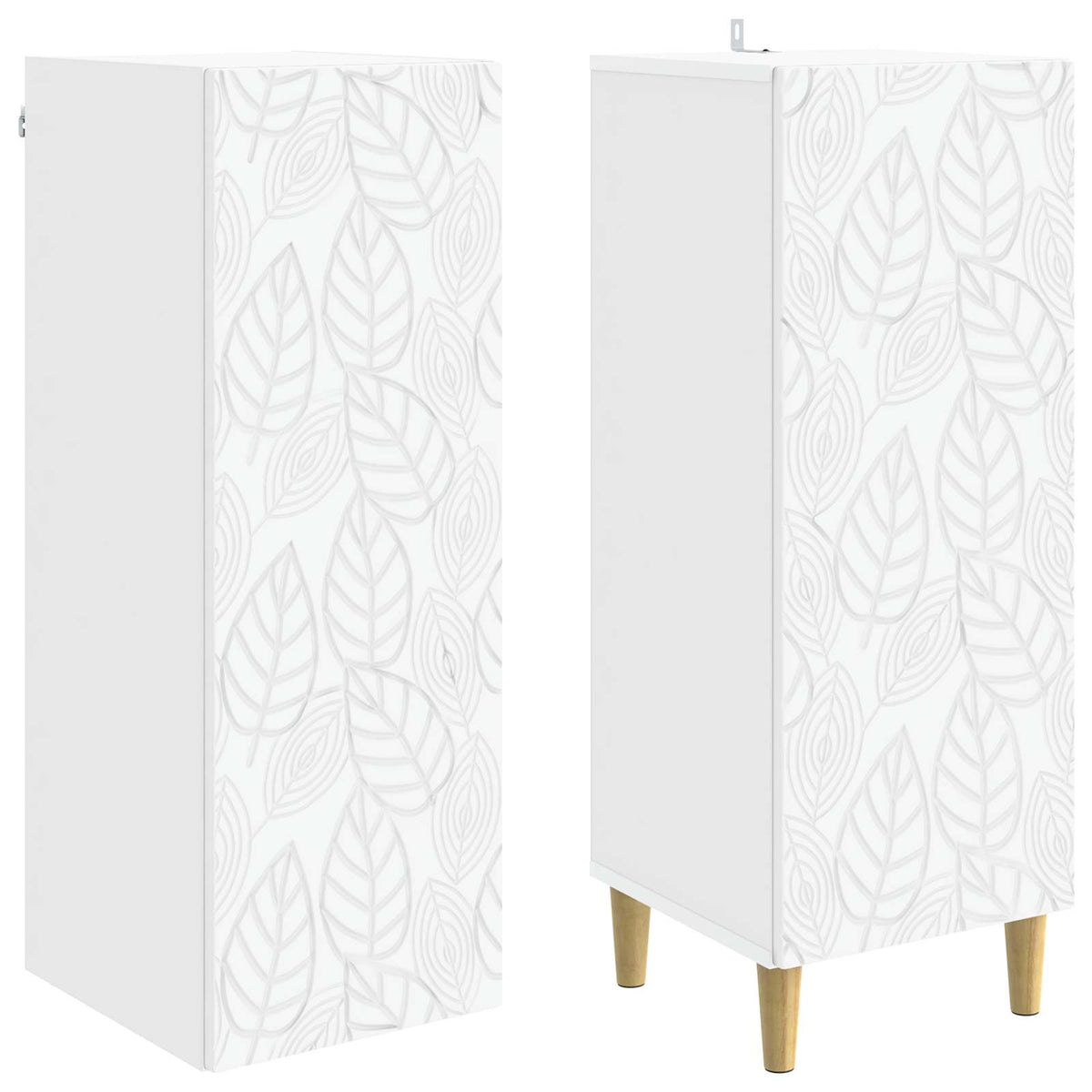 Cabinet Set 2 pcs White Engineered Wood