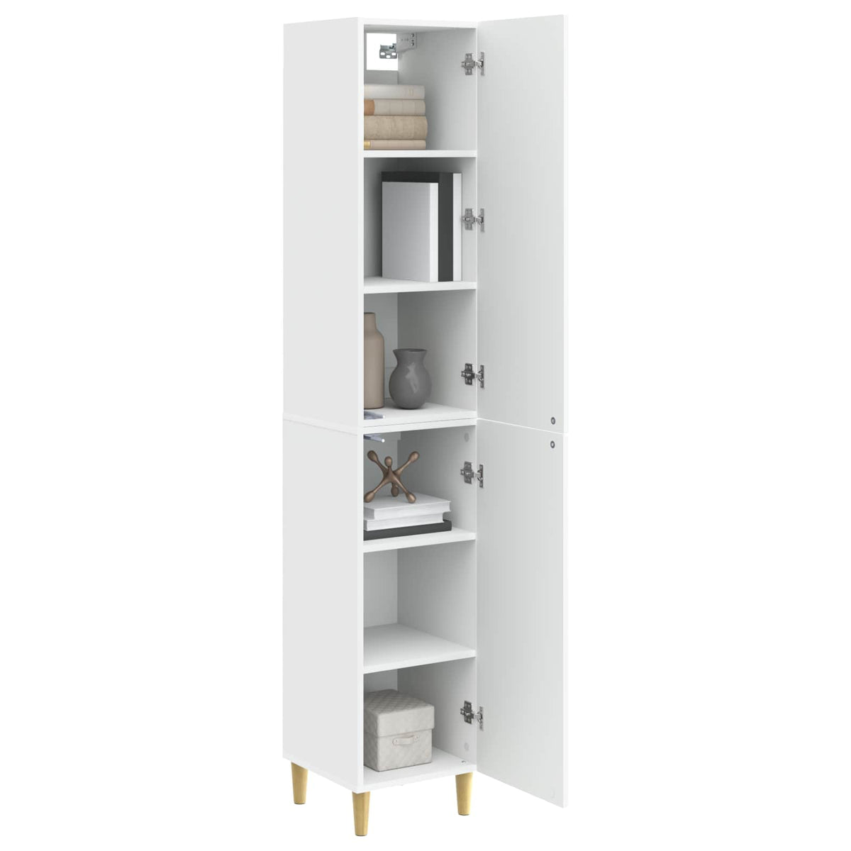 Cabinet Set 2 pcs White Engineered Wood