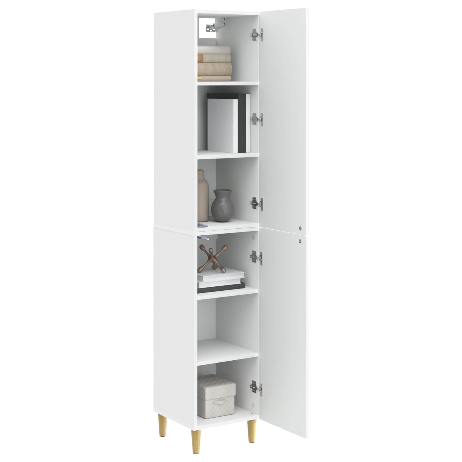 Cabinet Set 2 pcs White Engineered Wood
