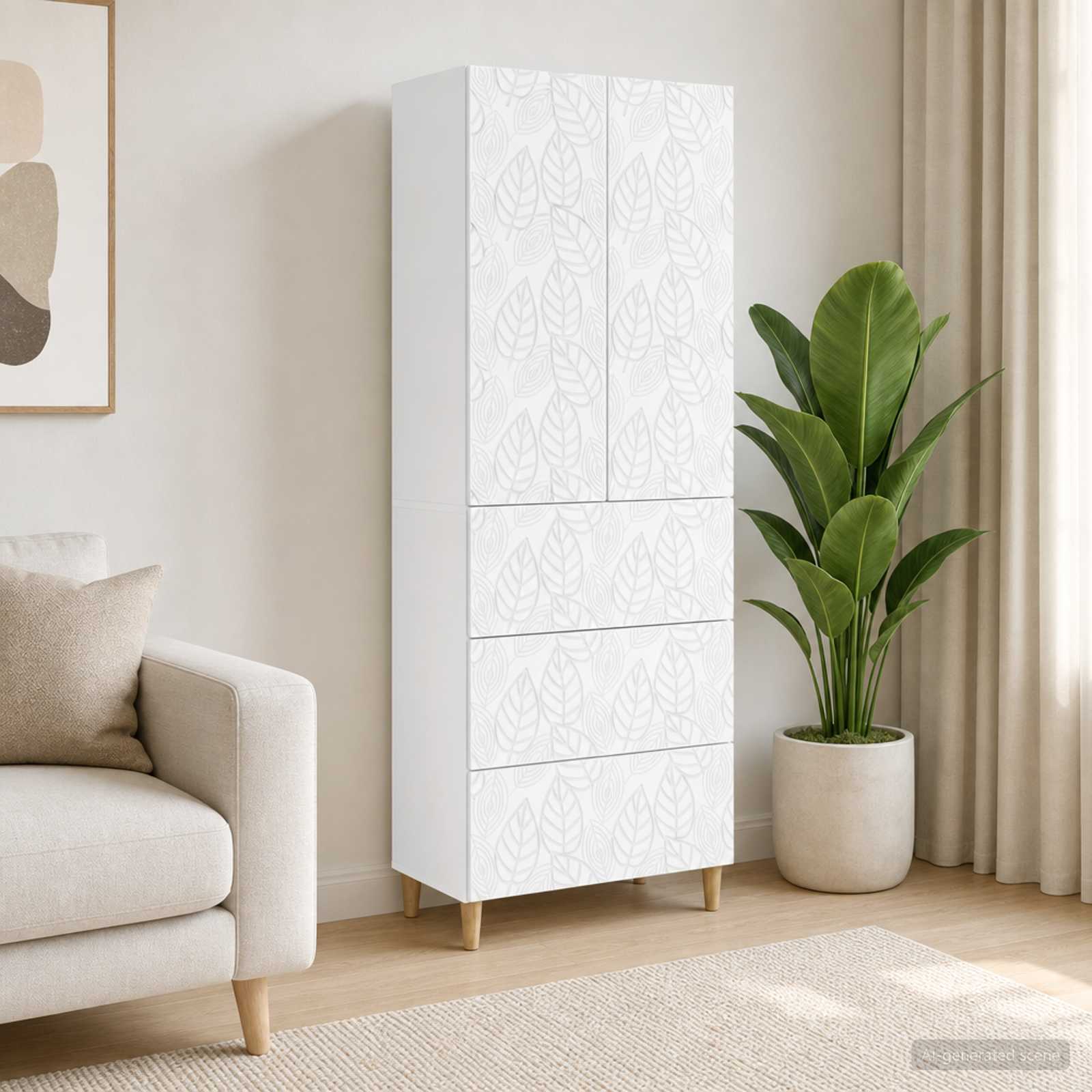 Cabinet Set 2 pcs White 66 x 34.5 x 90 cm Engineered Wood