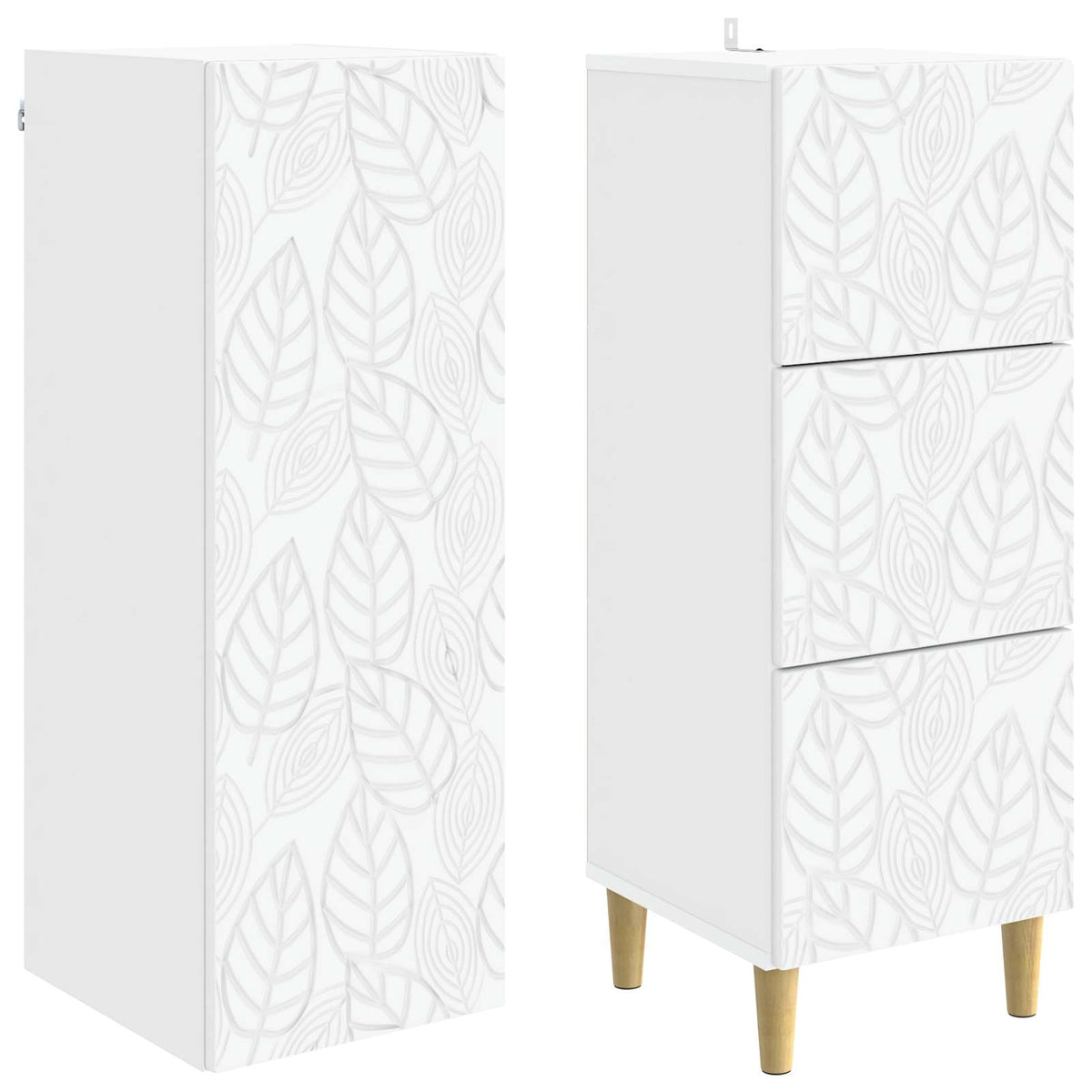 Cabinet Set 2 pcs White 33 x 34.5 x 90 cm Engineered Wood
