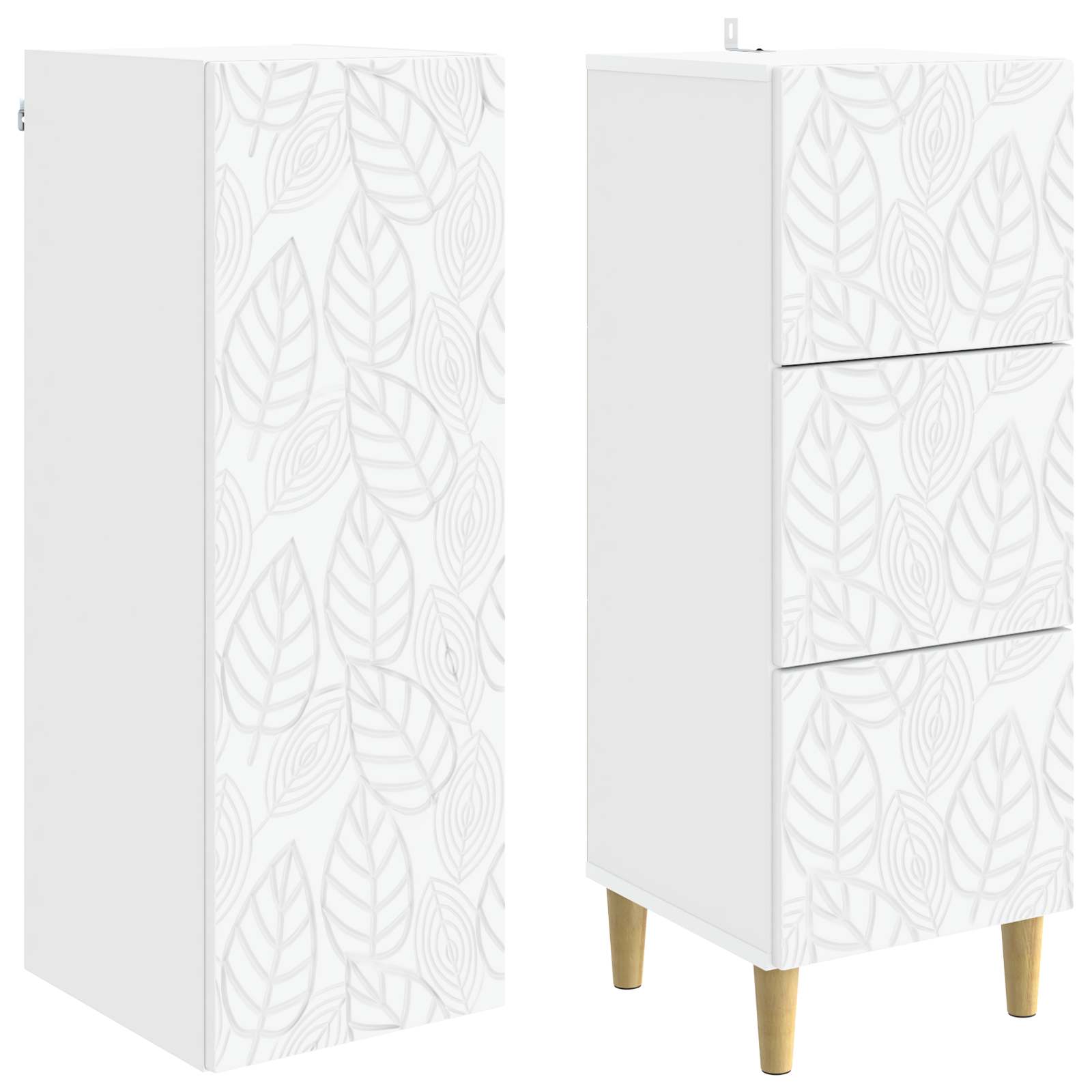 Cabinet Set 2 pcs White 33 x 34.5 x 90 cm Engineered Wood