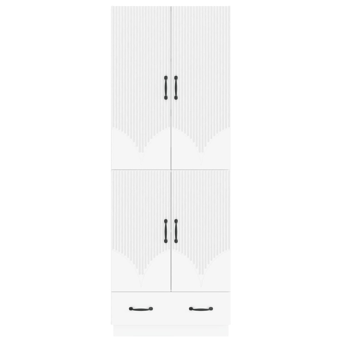 Cabinet Set 2 pcs White Engineered Wood