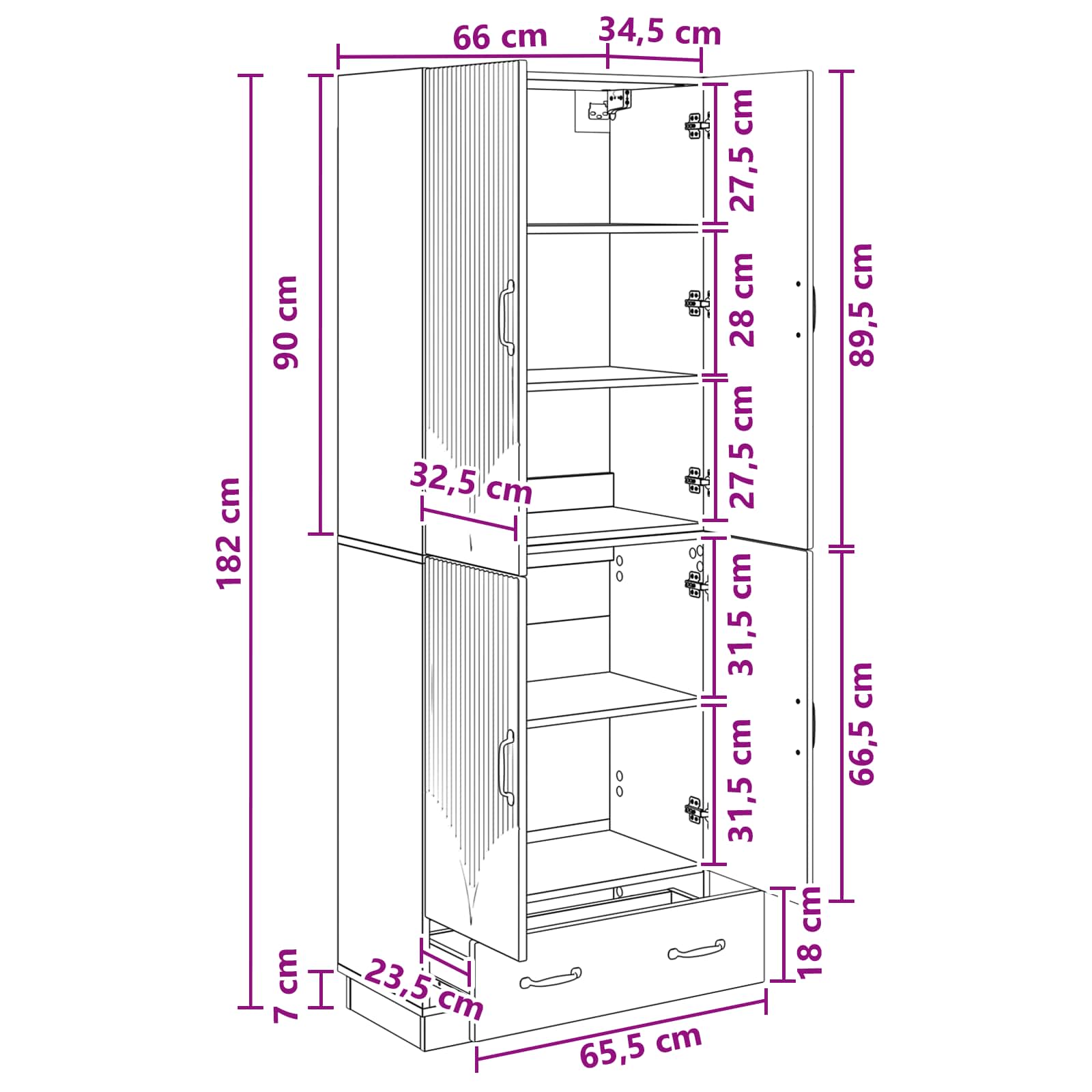 Cabinet Set 2 pcs White Engineered Wood