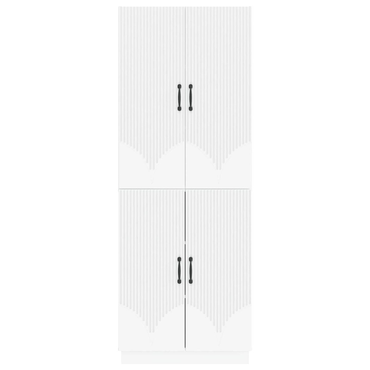 Cabinet Set 2 pcs White Engineered Wood
