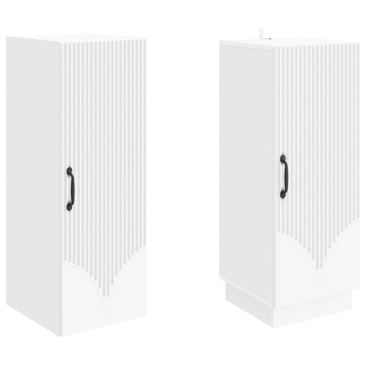 Cabinet Set 2 pcs White Engineered Wood