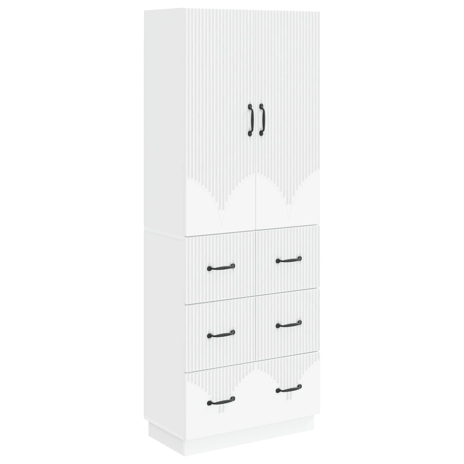 Cabinet Set 2 pcs White 66 x 34.5 x 87 cm Engineered Wood