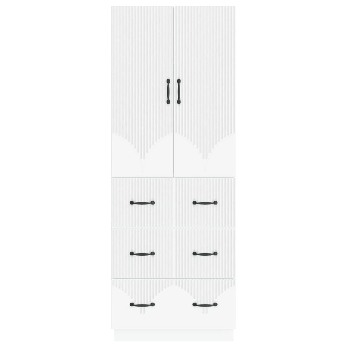 Cabinet Set 2 pcs White 66 x 34.5 x 87 cm Engineered Wood