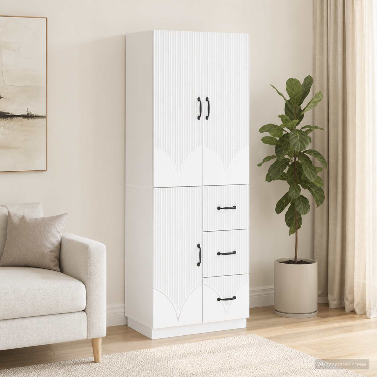 Cabinet Set 2 pcs Engineered Wood