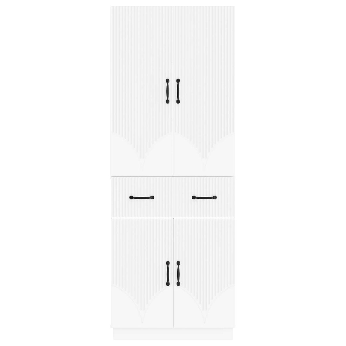 Cabinet Set 2 pcs White Engineered Wood