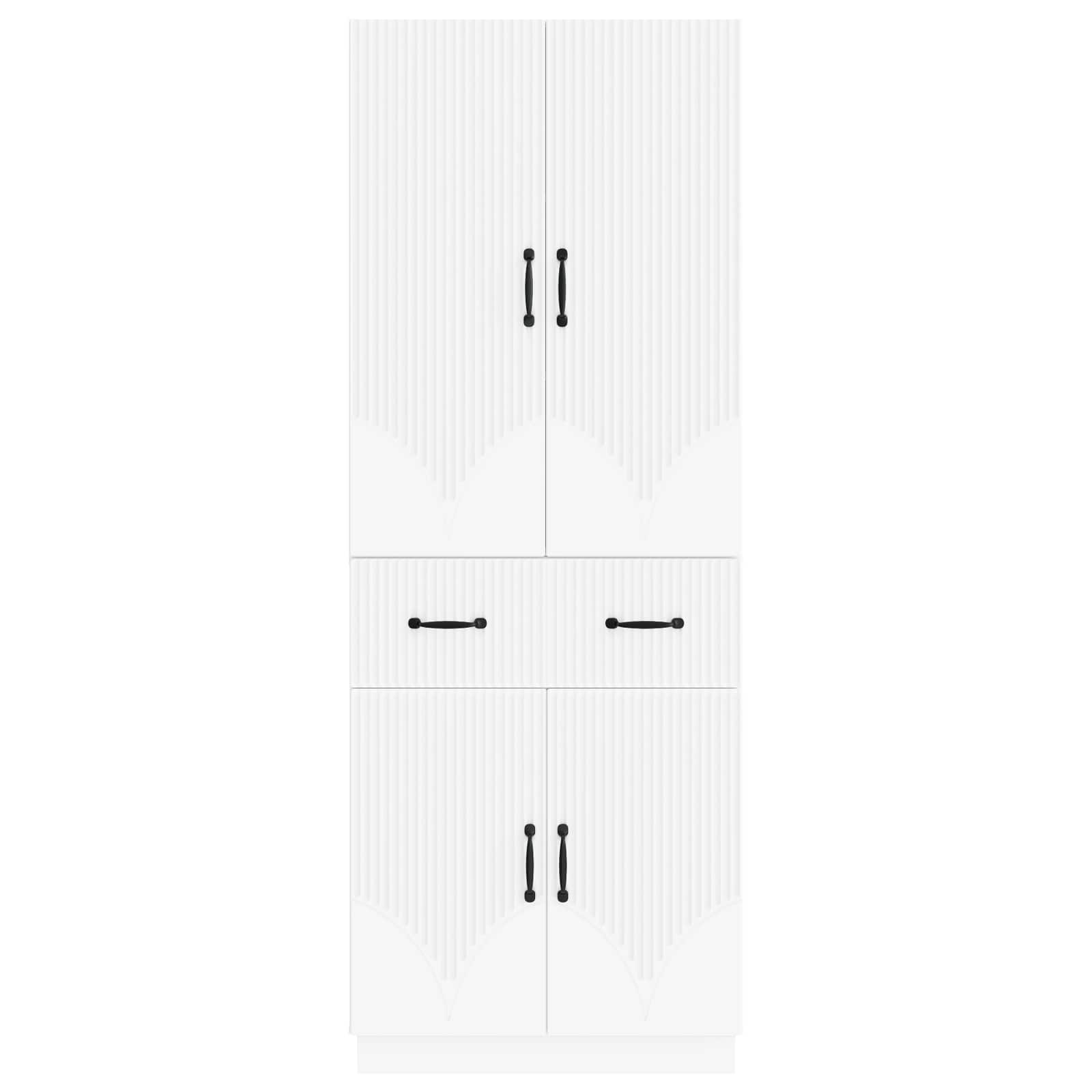 Cabinet Set 2 pcs White Engineered Wood