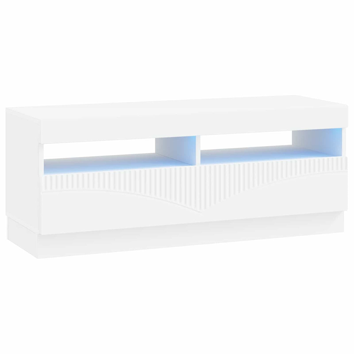 5 Piece LED TV Cabinet White Engineered Wood