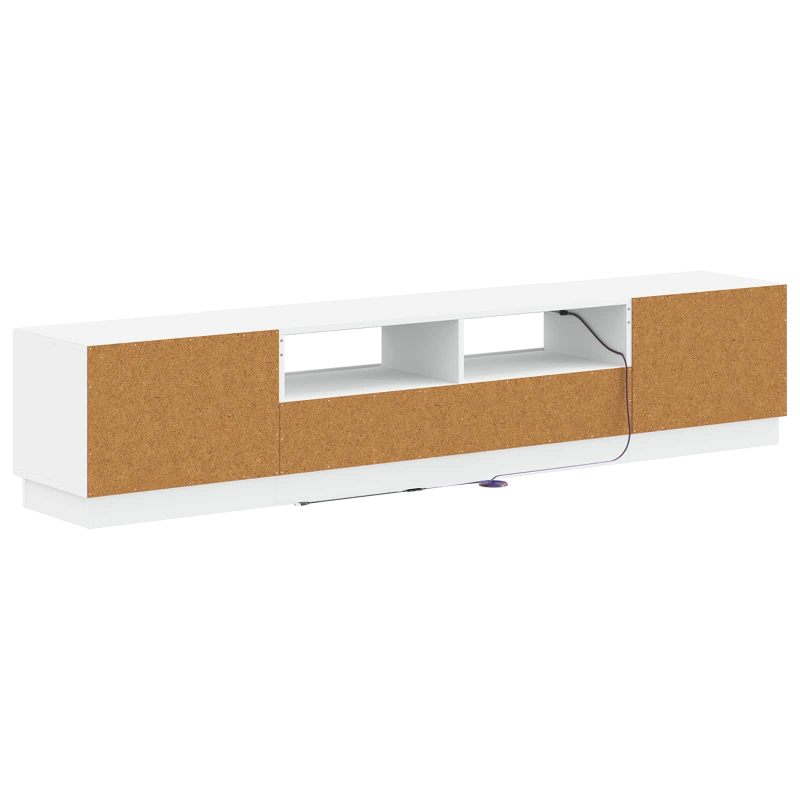 5 Piece LED TV Cabinet White Engineered Wood
