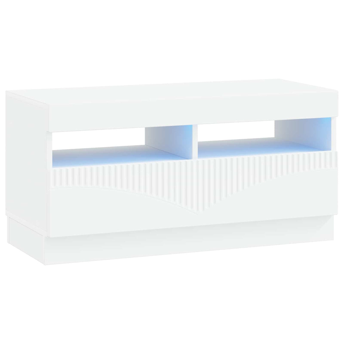 5 Piece LED TV Cabinet White Engineered Wood