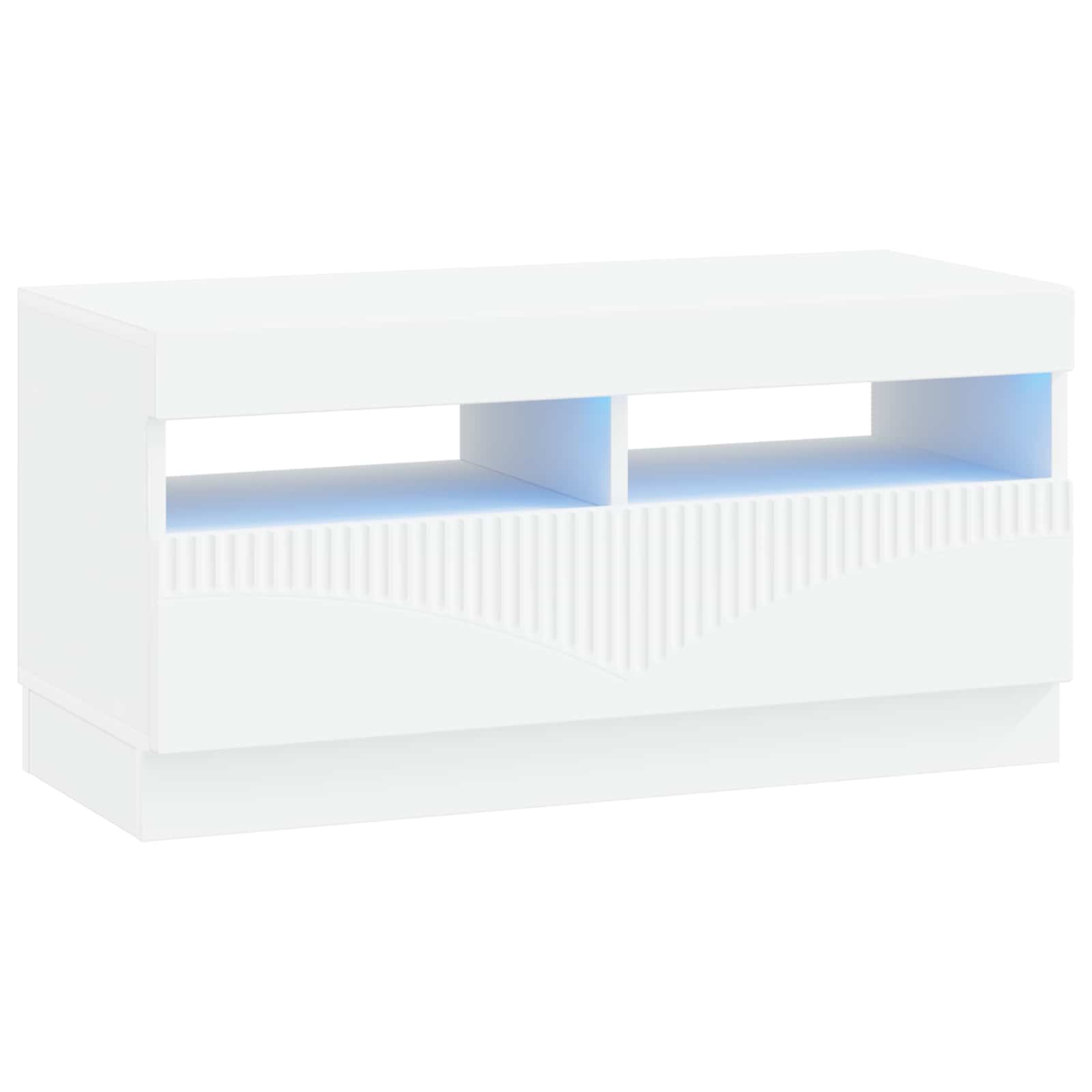 5 Piece LED TV Cabinet White Engineered Wood