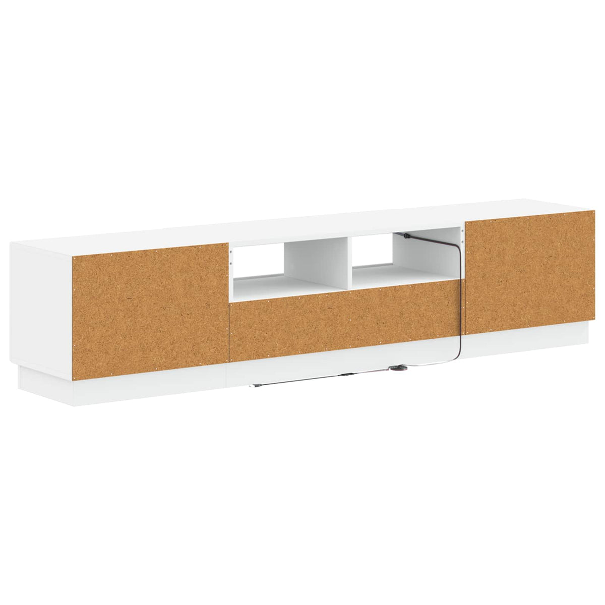 5 Piece LED TV Cabinet White Engineered Wood