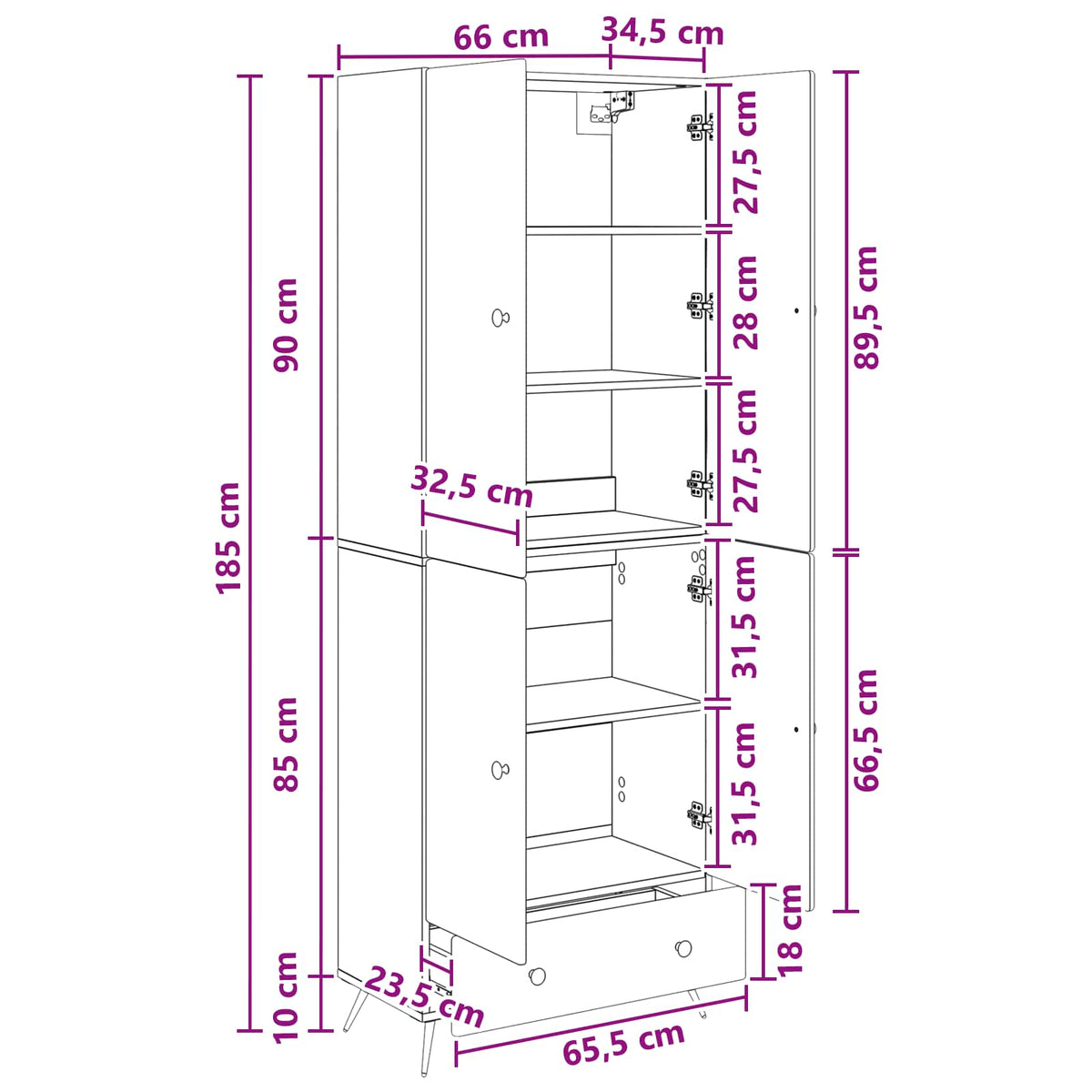 Cabinet Set 2 pcs White Engineered Wood