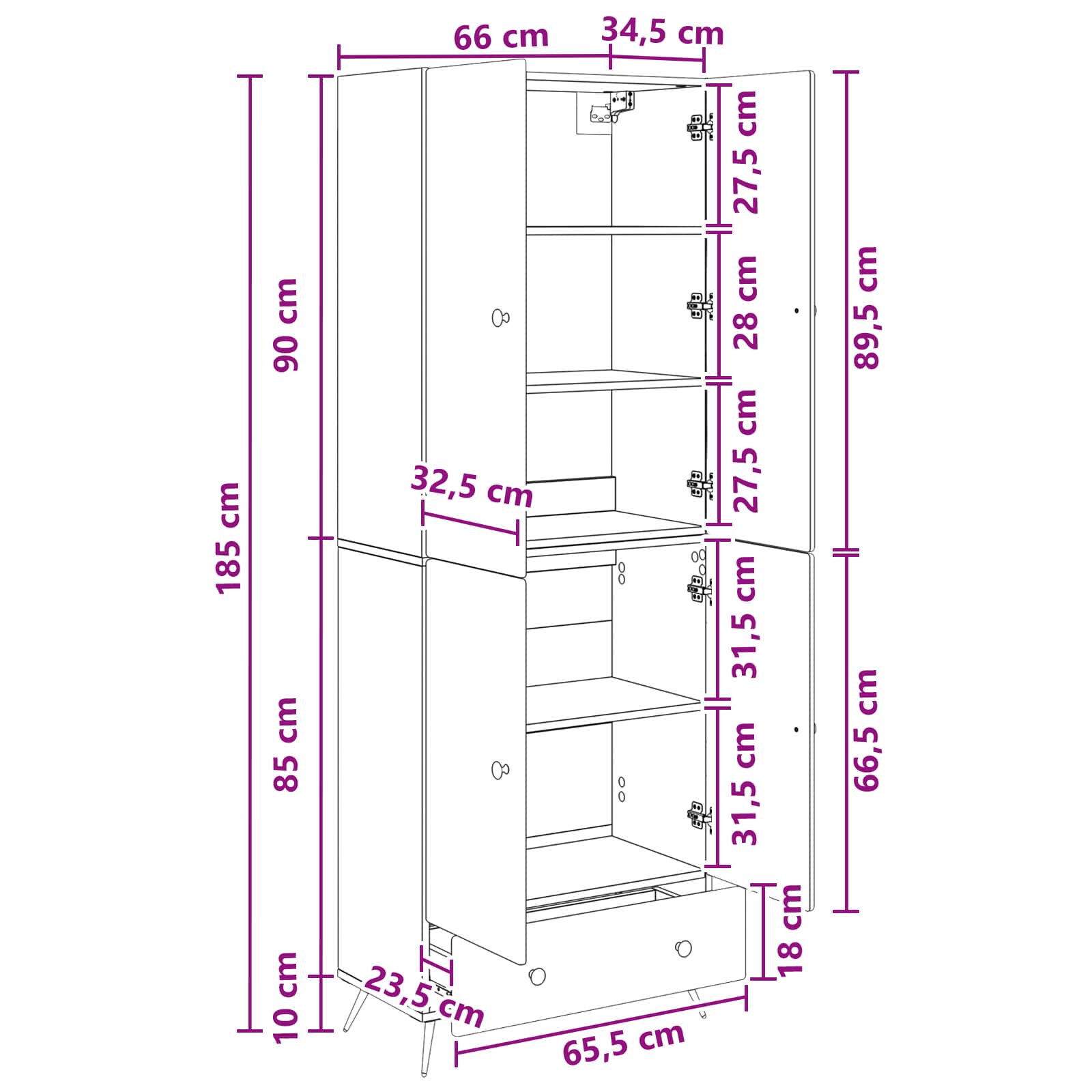 Cabinet Set 2 pcs White Engineered Wood