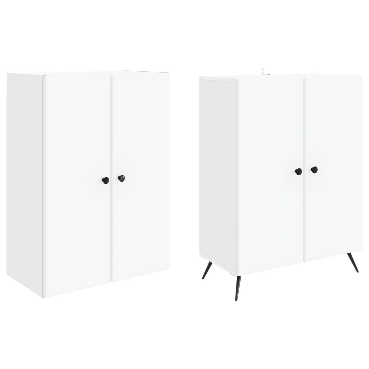 Cabinet Set 2 pcs White Engineered Wood