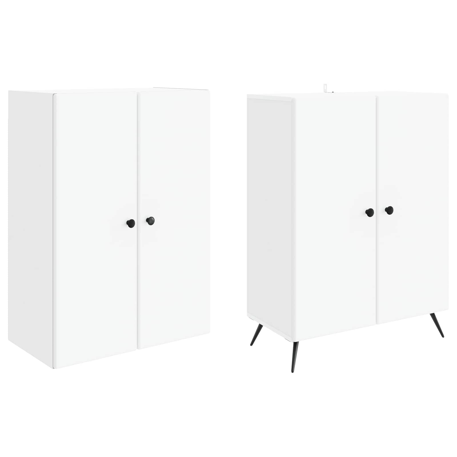 Cabinet Set 2 pcs White Engineered Wood