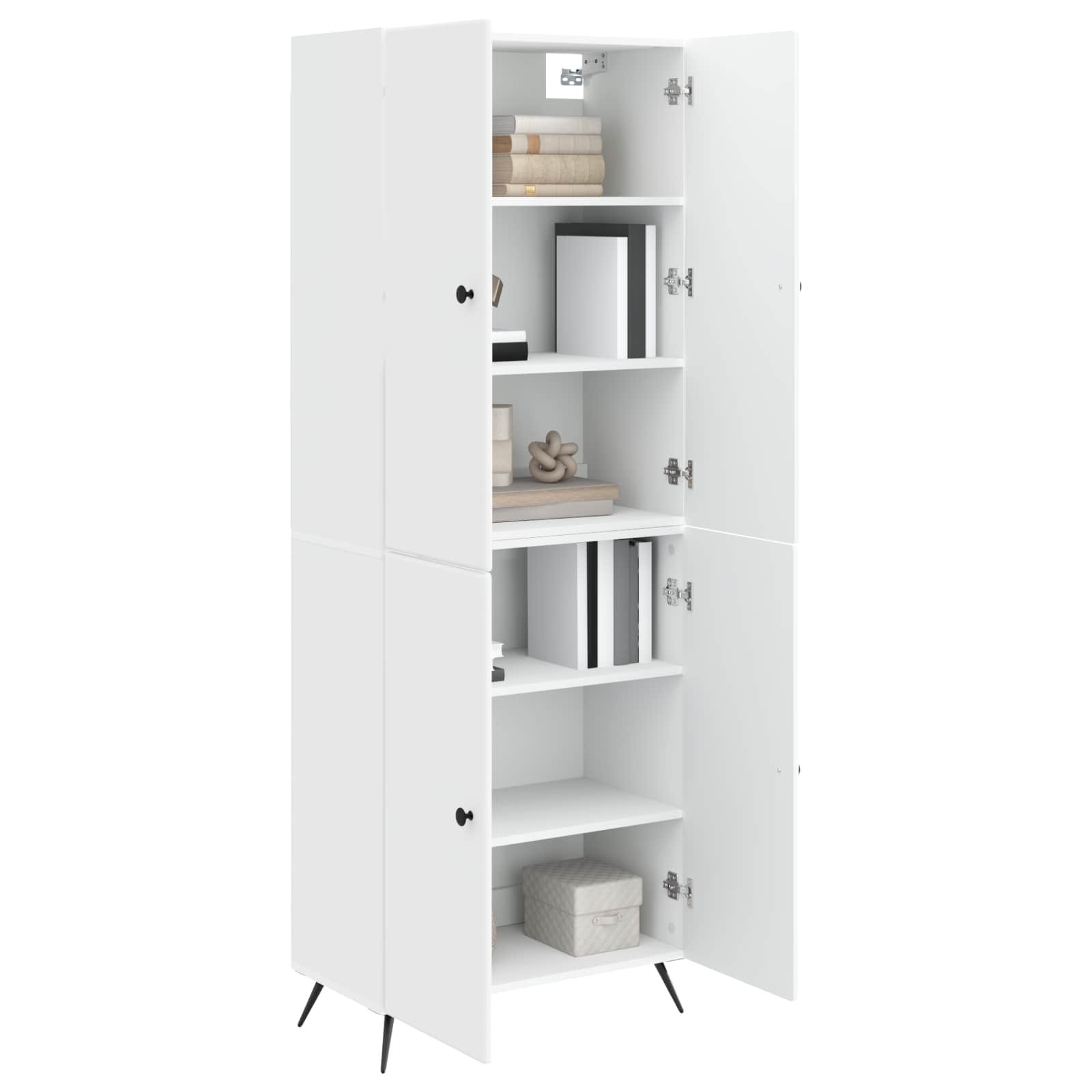 Cabinet Set 2 pcs White Engineered Wood