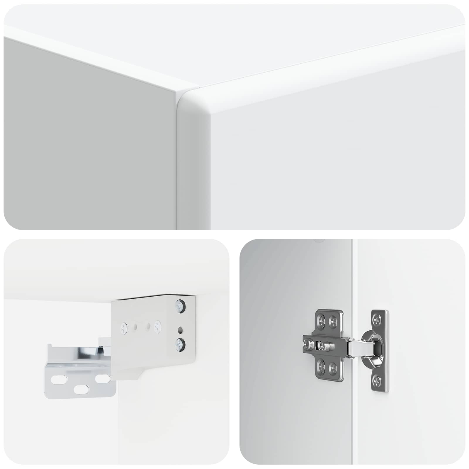 Cabinet Set 2 pcs White Engineered Wood