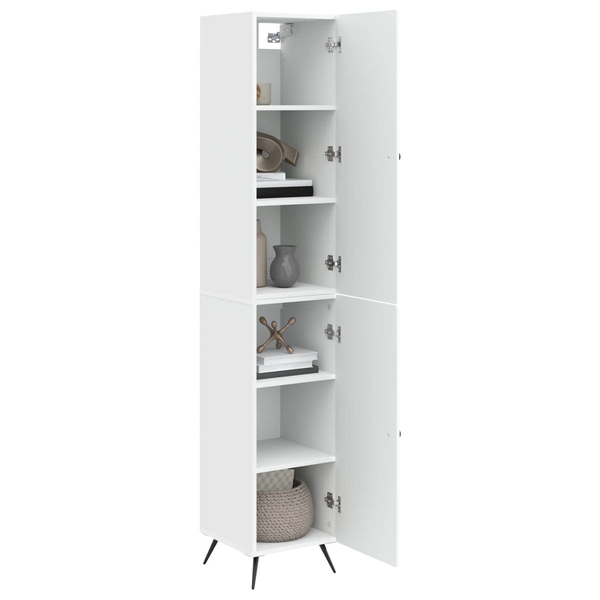 Cabinet Set 2 pcs White Engineered Wood