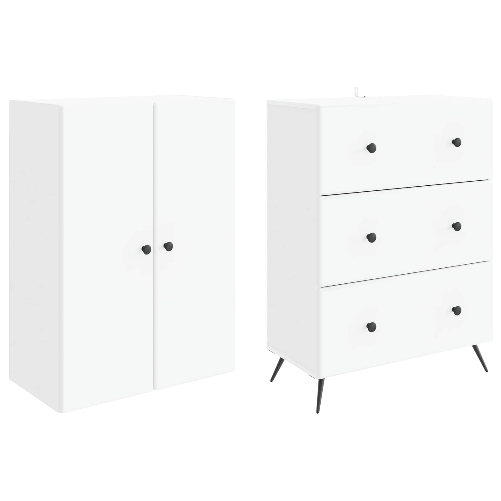 Cabinet Set 2 pcs White 66 x 34.5 x 90 cm Engineered Wood