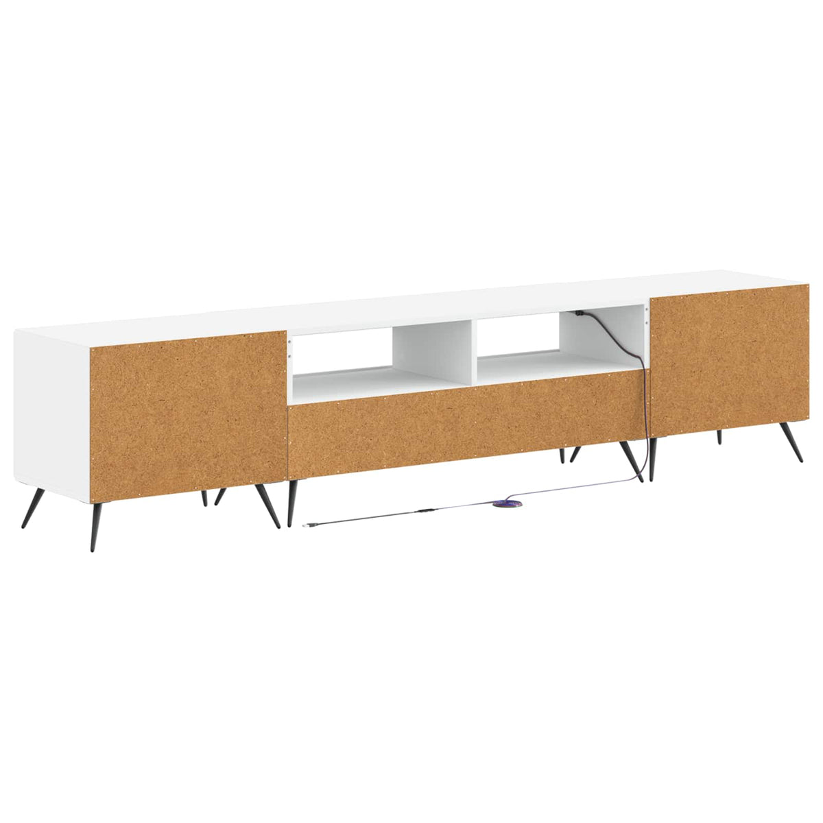 5 Piece LED TV Cabinet White Engineered Wood