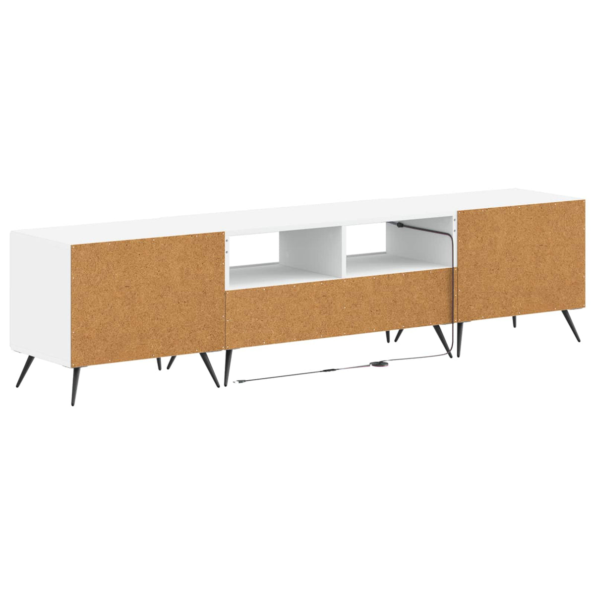 5 Piece LED TV Cabinet White Engineered Wood