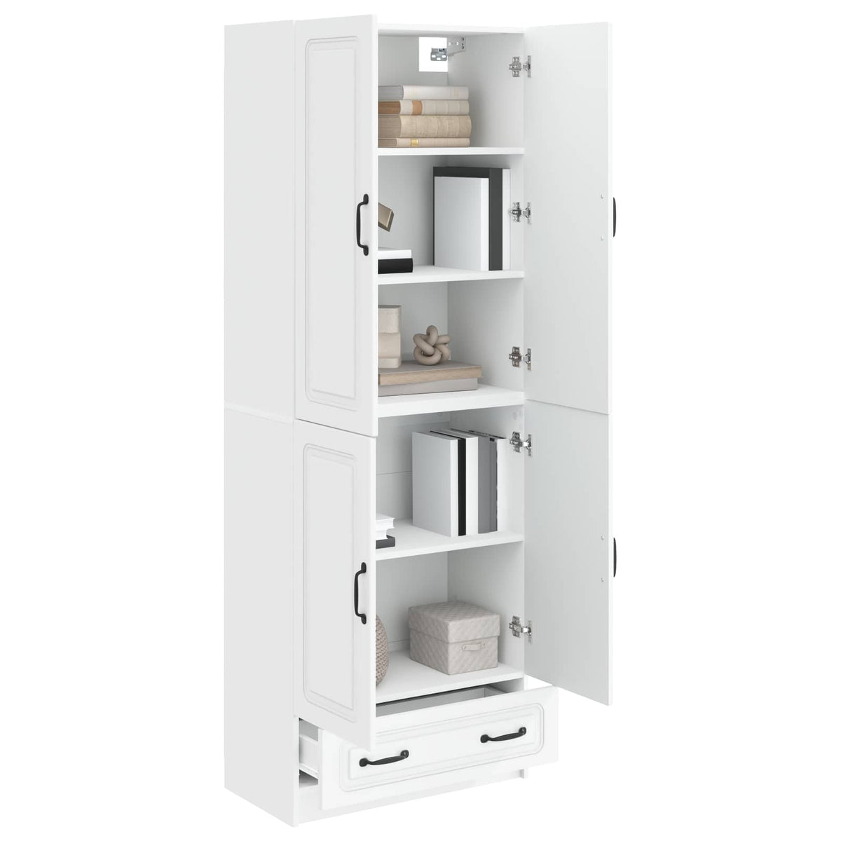 Cabinet Set 2 pcs White Engineered Wood