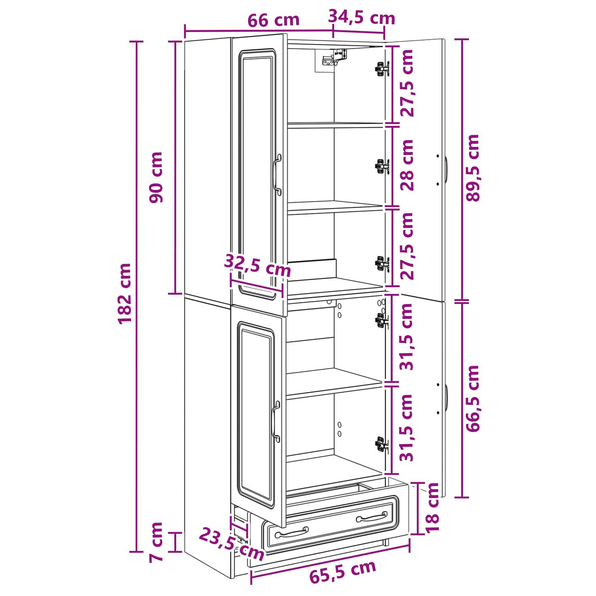 Cabinet Set 2 pcs White Engineered Wood