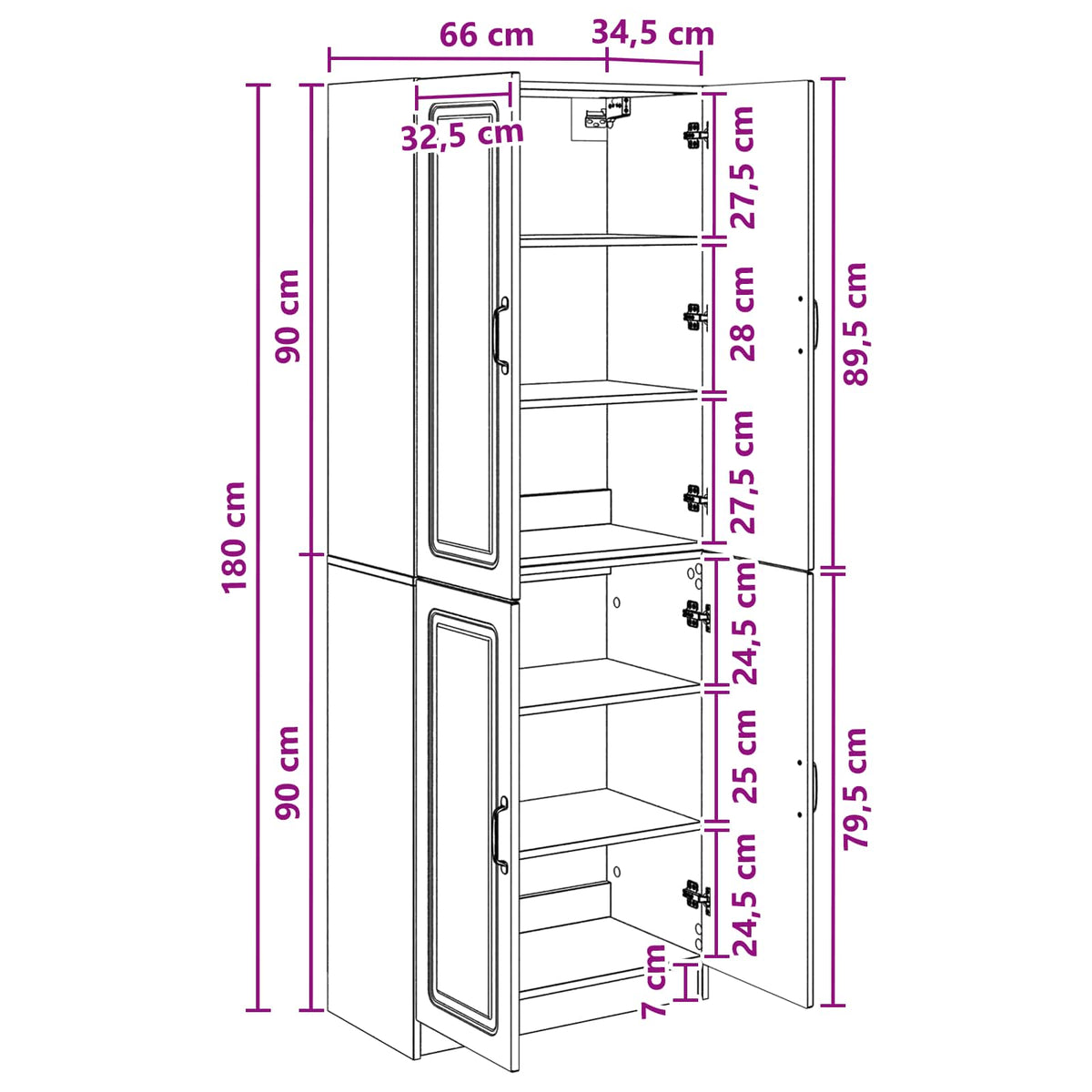Cabinet Set 2 pcs White Engineered Wood