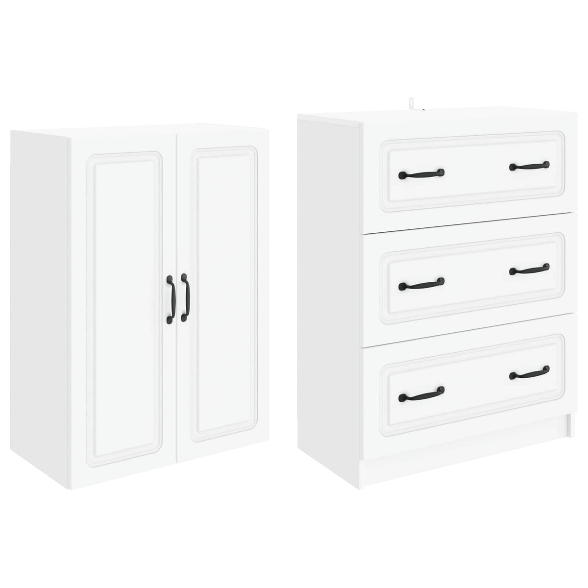 Cabinet Set 2 pcs White 66 x 34.5 x 87 cm Engineered Wood