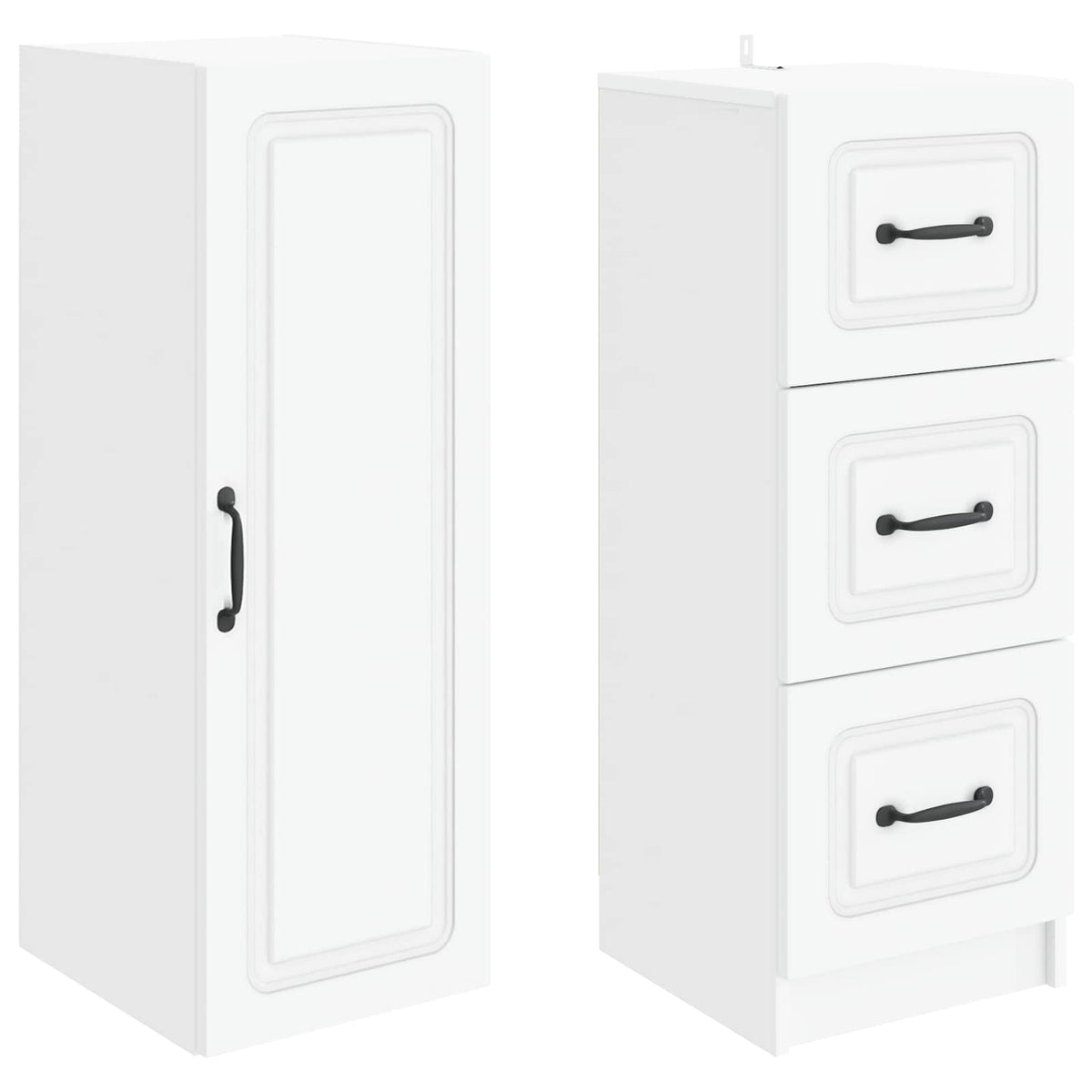 Cabinet Set 2 pcs White 33 x 34.5 x 87 cm Engineered Wood