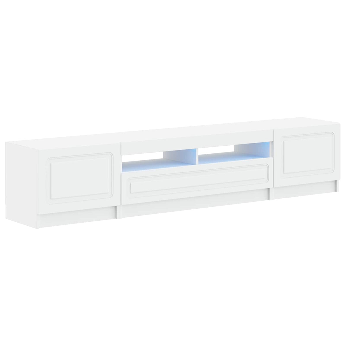 5 Piece LED TV Cabinet White Engineered Wood