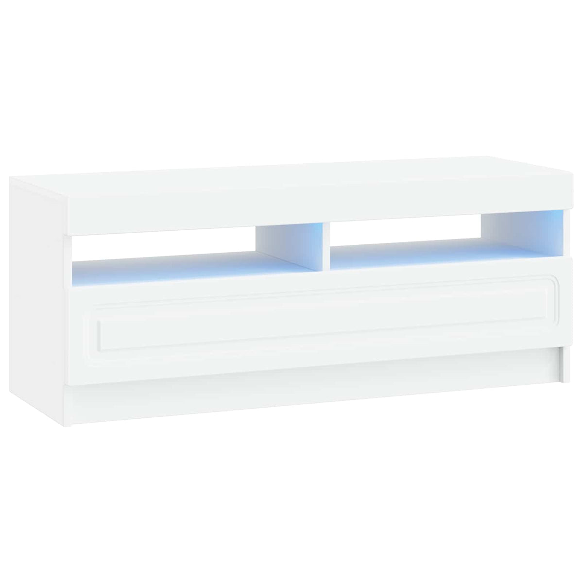 5 Piece LED TV Cabinet White Engineered Wood