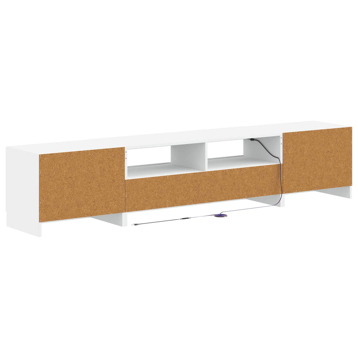 5 Piece LED TV Cabinet White Engineered Wood