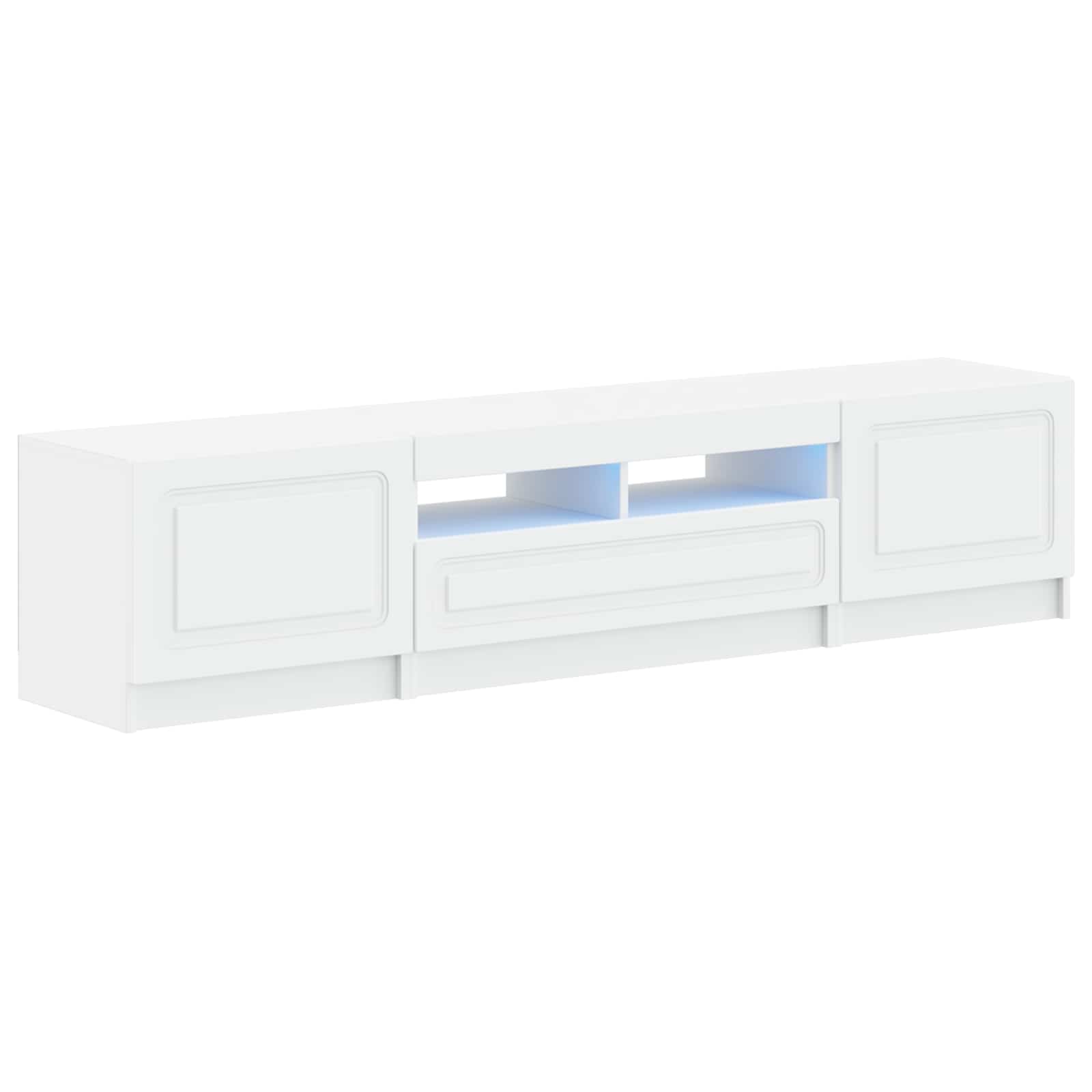 5 Piece LED TV Cabinet White Engineered Wood
