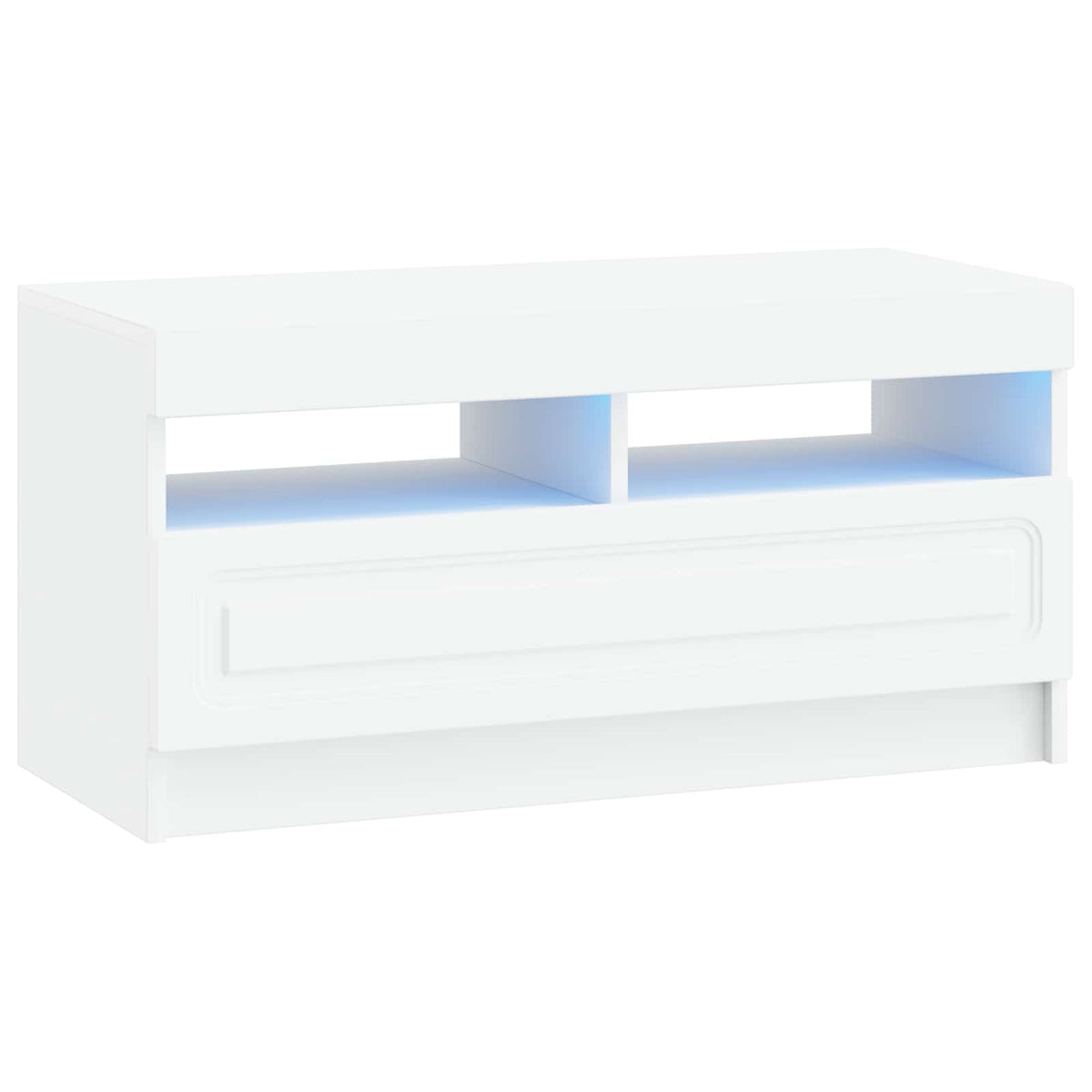 5 Piece LED TV Cabinet White Engineered Wood