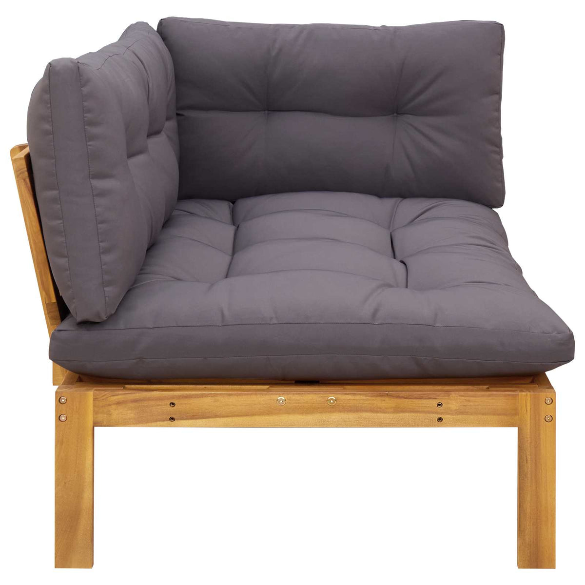 Corner Sofa Unit Natural and Dark Grey 132 x 92 x 82 cm