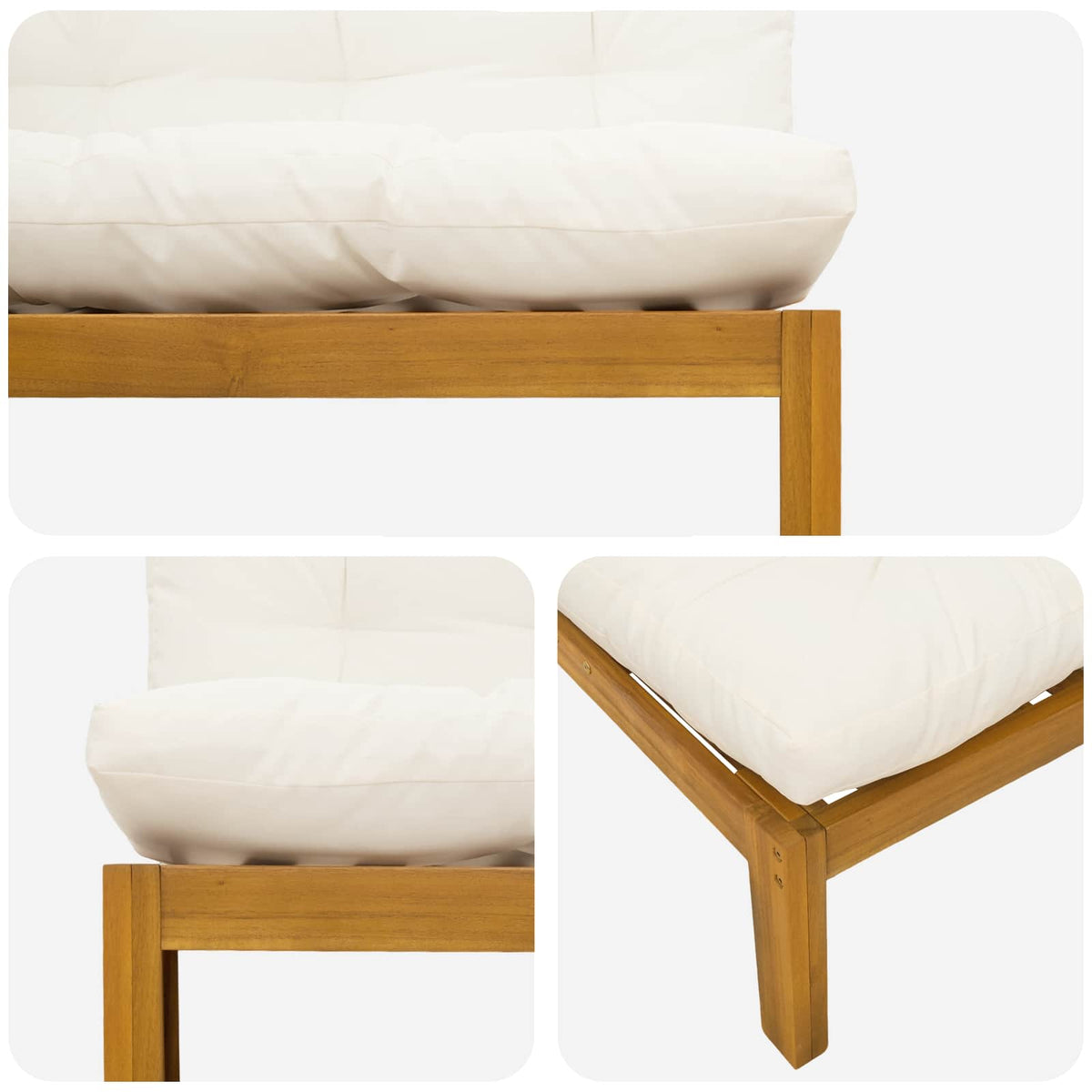 Middle Sofa Unit Natural and Cream White 120 x 80 x 82 cm