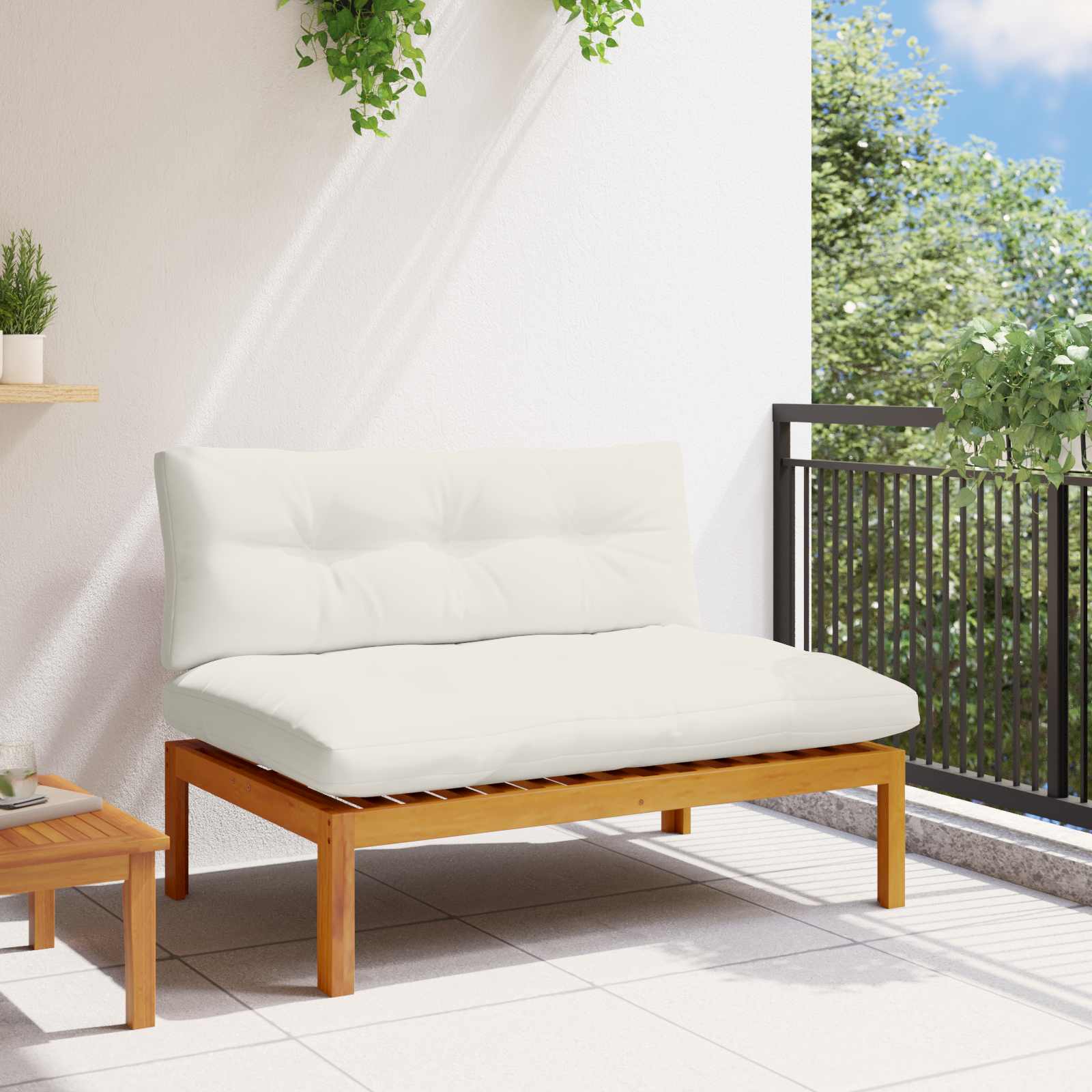 Middle Sofa Unit Natural and Cream White 120 x 80 x 82 cm